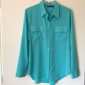 Apt. 9 turquoise long sleeve blouse